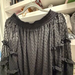 Elegant Black Off-Shoulder Women's Blouse